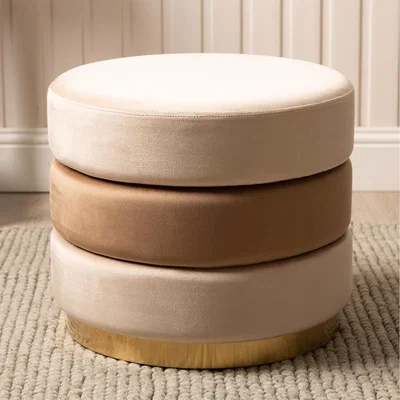 The Range Round Ottoman Stool for Bedroom Furniture - Gold