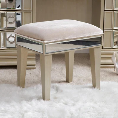 The Range Ottoman Dressing Stool for Dressing Table - Shiny