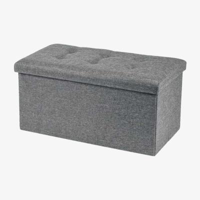 The Range Foldable Poly Ottoman Storage - Grey