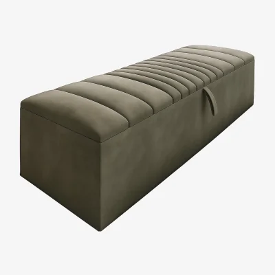 The Range Saffar Ottoman Storage Blanket Box - Grey