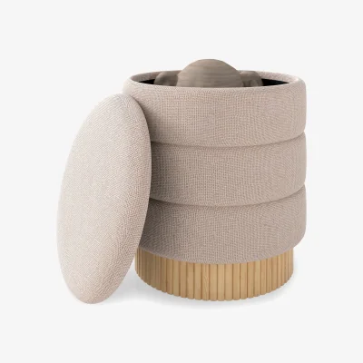 The Range Chenille Foot Stool - Brown