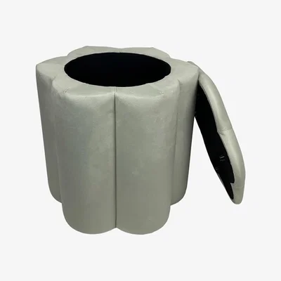 The Range Flower Footstool - Grey