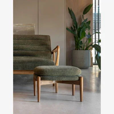 Rose & Grey Sonny Moss Boucle Footstool