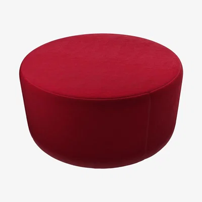 Sofa.com Luna Large Round Footstool in Malbec Cotton Matt Velvet