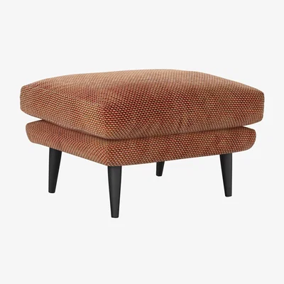 Sofa.com Holly Medium Rectangular Footstool in Pomegranate Bubble Velvet