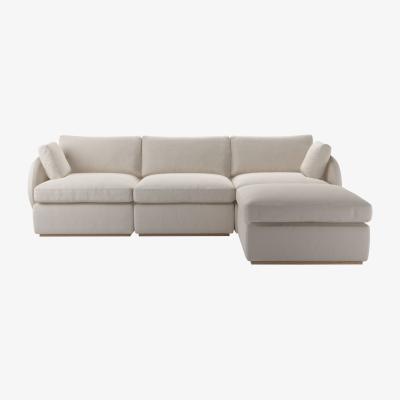 Sofa.com Ren Complete Set with Footstool in Taupe Brushed Linen Cotton