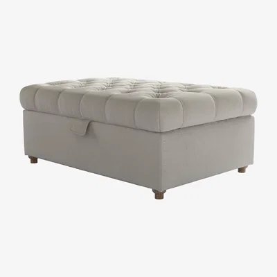 Sofa.com Perfectly Pristine Valentin Medium Rectangular Storage Footstool in Stoneware Easy Cotton - sofa.com