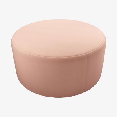 Sofa.com Luna Large Round Footstool in Sakura Pink Organic Smart Cotton
