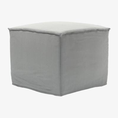 Sofa.com Anders Small Square Footstool in Wishing Well Organic Smart Cotton