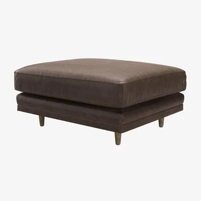 Sofa.com Marco Large Rectangular Footstool in Walnut Antique Leather