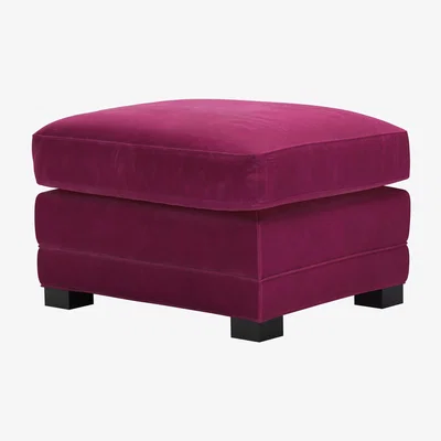 Sofa.com Aissa Medium Rectangular Footstool in Persian Rose Smart Velvet