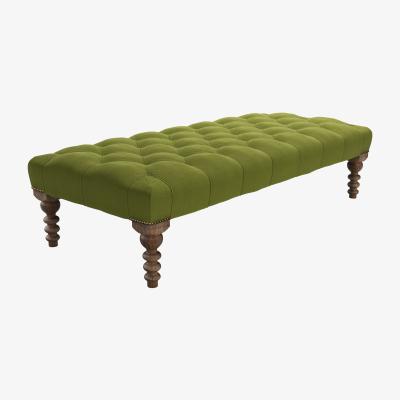 Sofa.com Valentin Large Rectangular Footstool in Vine Leaf Organic Smart Cotton