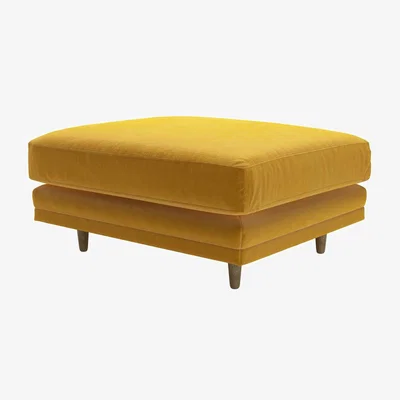 Sofa.com Marco Large Rectangular Footstool in Butterscotch Cotton Matt Velvet