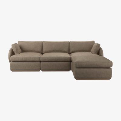 Sofa.com Ren Complete Set with Footstool in Greige Florence Textured Weave