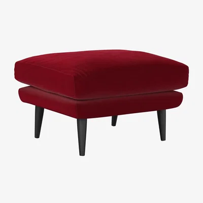 Sofa.com Holly Medium Rectangular Footstool in Malbec Cotton Matt Velvet
