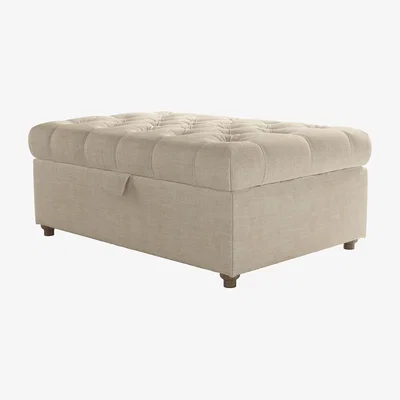 Sofa.com Valentin Medium Rectangular Storage Footstool in Chantilly Aquaclean Clever Chenille