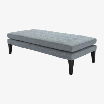 Sofa.com Club Large Rectangular Footstool in Cornflower Silky Jacquard Weave