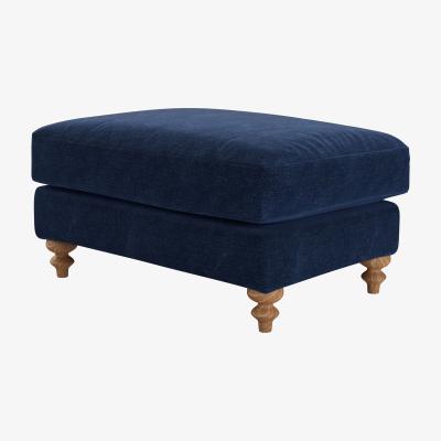 Sofa.com Teddy Large Rectangular Footstool in Port Royal Aquaclean Clever Chenille