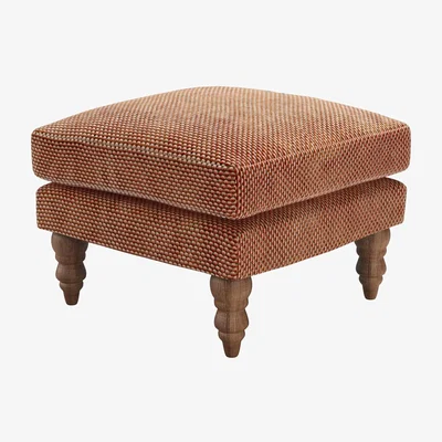 Sofa.com Isla Small Square Footstool in Pomegranate Bubble Velvet