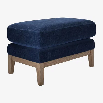 Sofa.com Costello Small Rectangular Footstool in Port Royal Aquaclean Clever Chenille