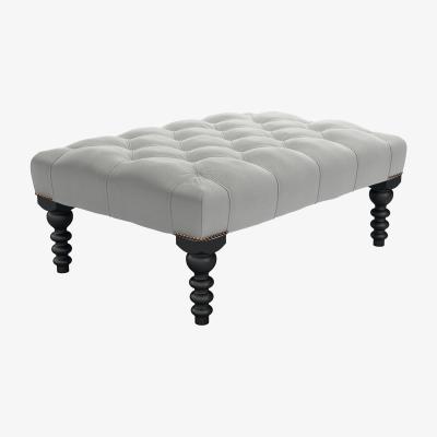 Sofa.com Valentin Medium Rectangular Footstool in Wishing Well Organic Smart Cotton