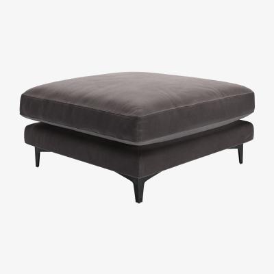 Sofa.com Boston Large Rectangular Footstool in Shale Aquaclean Clever Velvet