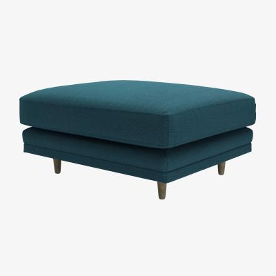 Sofa.com Marco Large Rectangular Footstool in Evergreen Brushed Linen Cotton
