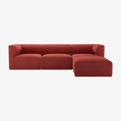 Sofa.com Cohen Complete Set with Footstool in Indian Summer Easy Cotton