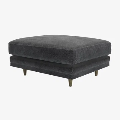 Sofa.com Marco Large Rectangular Footstool in Raven Speckled Chenille