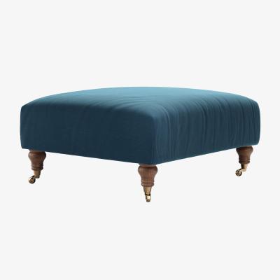 Sofa.com Perfectly Pristine Dahlia Large Rectangular Footstool in Seaweed Smart Cotton - sofa.com
