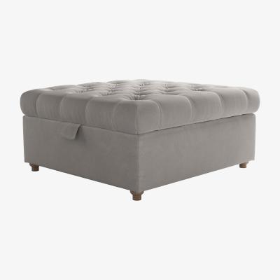 Sofa.com Valentin Medium Square Storage Footstool in Nimbus Aquaclean Clever Velvet