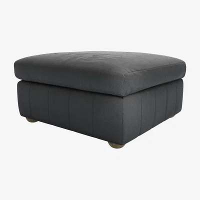 Sofa.com Tiffany Medium Square Footstool in Arctic Seal Easy Cotton - sofa.com