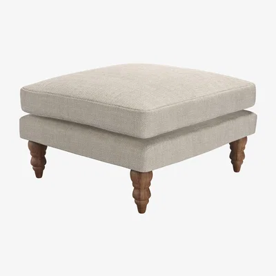 Sofa.com Isla Medium Square Footstool in Jasmine Silky Jacquard Weave