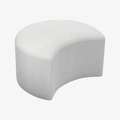 Sofa.com Luna Large Round Footstool in Harbour Aquaclean Clever Velvet