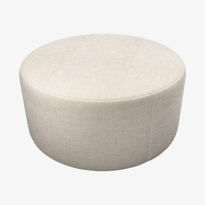 Sofa.com Luna Large Round Footstool in Jasmine Silky Jacquard Weave