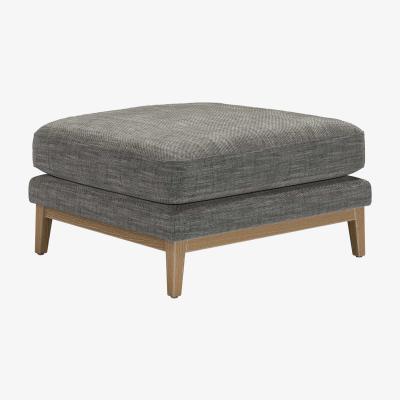 Sofa.com Costello Large Rectangular Footstool in Liquorice Baylee Multi-Tone Viscose Linen