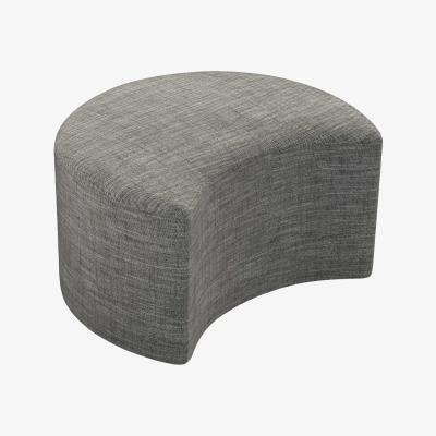 Sofa.com Luna Half Moon Footstool in Liquorice Baylee Multi-Tone Viscose Linen