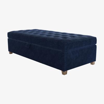 Sofa.com Club Large Rectangular Storage Footstool in Port Royal Aquaclean Clever Chenille
