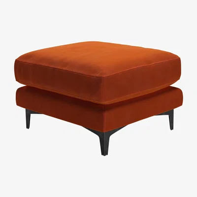 Sofa.com Boston Medium Rectangular Footstool in Brick Aquaclean Clever Velvet