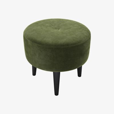 Sofa.com Jack Round Footstool in Green Velvet