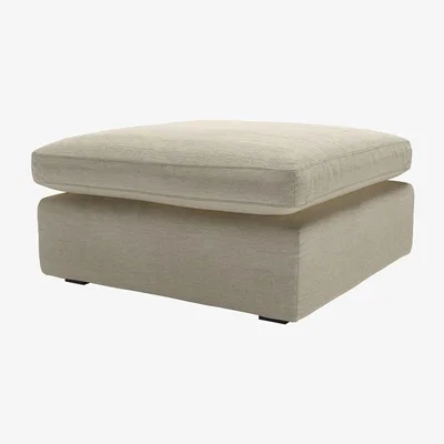 Sofa.com Long Island Slim Medium Rectangular Footstool in Pampas Hygge Smart Linen