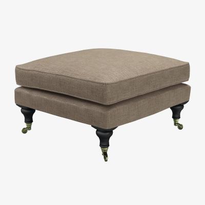Sofa.com Bluebell Medium Square Footstool in Greige Florence Textured Weave