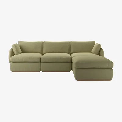 Sofa.com Ren Complete Set with Footstool in Cardamon Brushed Linen Cotton