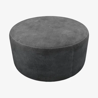 Sofa.com Luna Large Round Footstool in Raven Speckled Chenille