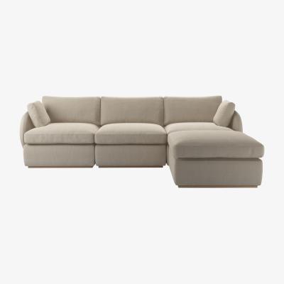Sofa.com Ren Complete Set with Footstool in Wishful Vermeer Linen