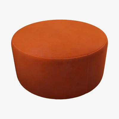 Sofa.com Luna Large Round Footstool in Brick Aquaclean Clever Velvet