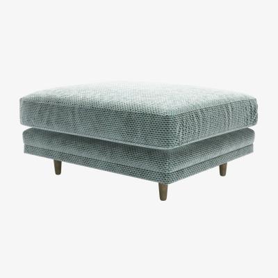 Sofa.com Marco Large Rectangular Footstool in Peppermint Bubble Velvet