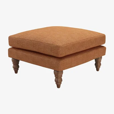 Sofa.com Isla Medium Square Footstool in Terracotta Florence Textured Weave