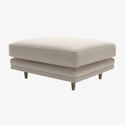 Sofa.com Marco Large Rectangular Footstool in Elderflower Organic Smart Cotton