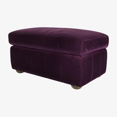 Sofa.com Tiffany Slim Medium Rectangular Footstool in Damson Smart Velvet